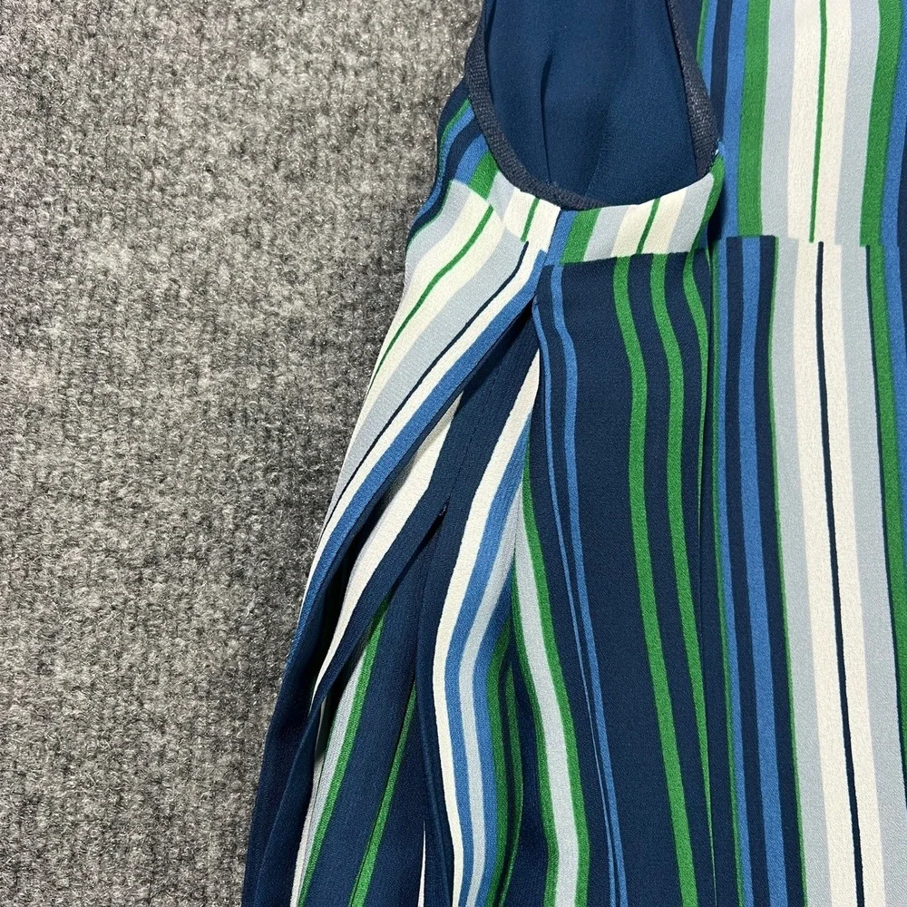 NWT Max Studio Women's Small Blue Green‎ Striped Sleeveless Shift Dress 5904A58